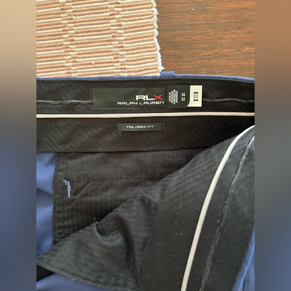 Ralph Lauren RLX Black and Blue Tailored Fit Pants